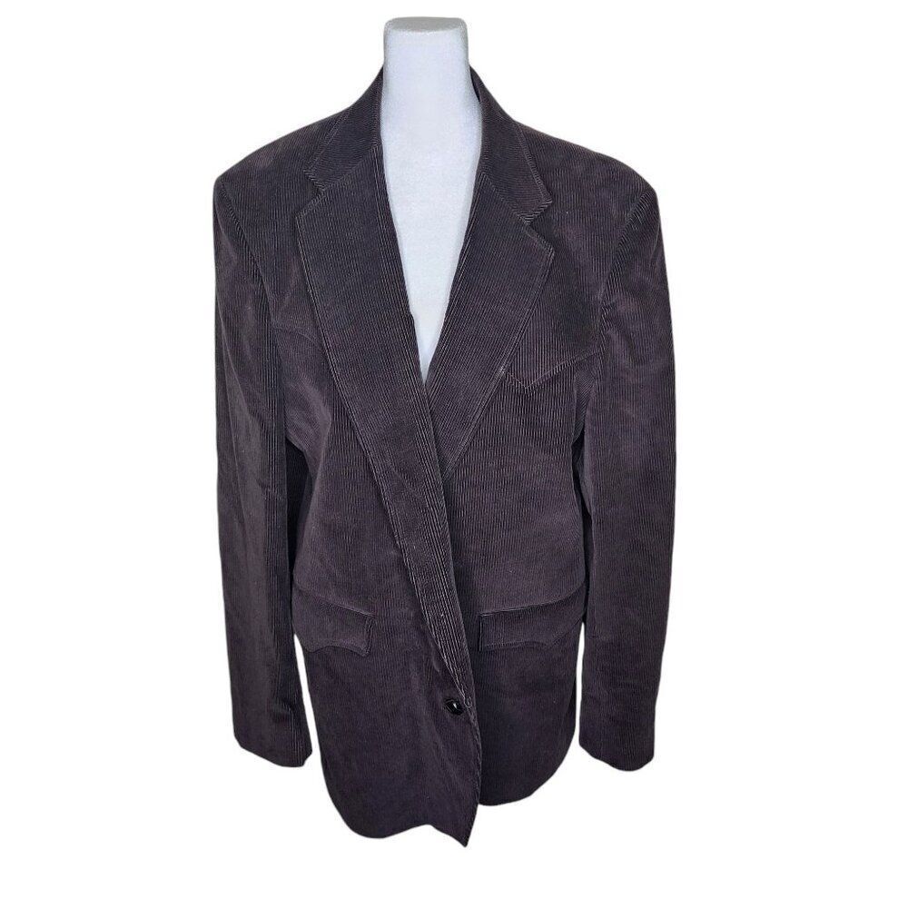 Vintage 80s Circle S Corduroy Leather Elbow Patch Blazer Mens 46 Brown Western